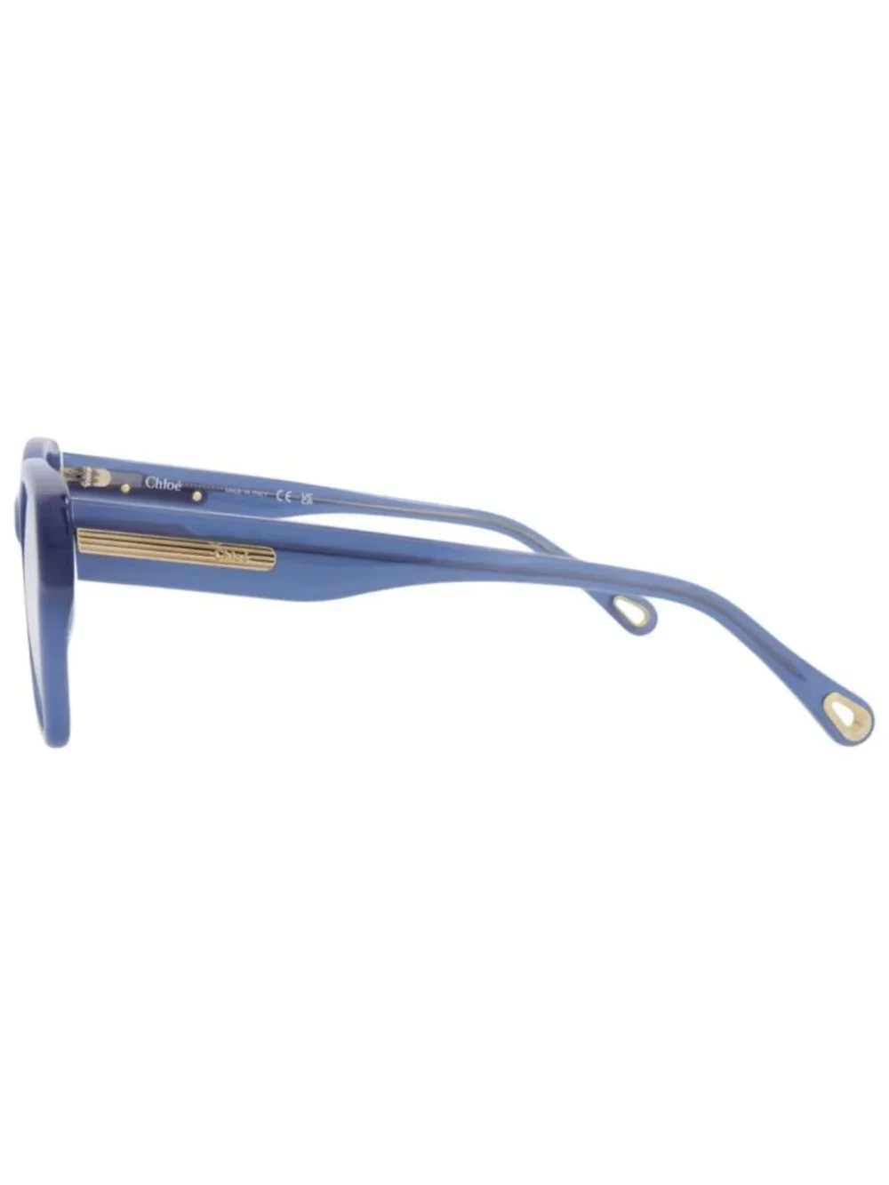 New Chloé Women's Eyeglasses Square Rectangle Bio Acetate Frame Blue Blue